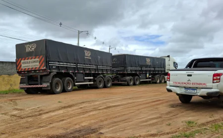 COMPANHIA FAZENDÁRIA E SEFAZ FLAGRAM CARRETA TRANSPORTANDO 90 MIL QUILOS DE FEIJÃO COM NOTA FISCAL IRREGULAR EM ITABAIANA.