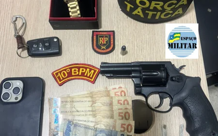 10º BATALHÃO PRENDE DUPLA POR PORTE ILEGAL DE ARMA DE FOGO EM NOSSA SENHORA DAS DORES.
