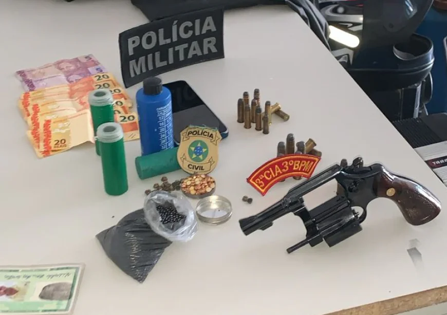 Polícias Civil e Militar prendem homem em flagrante por furto e porte ilegal de arma em Ribeirópolis