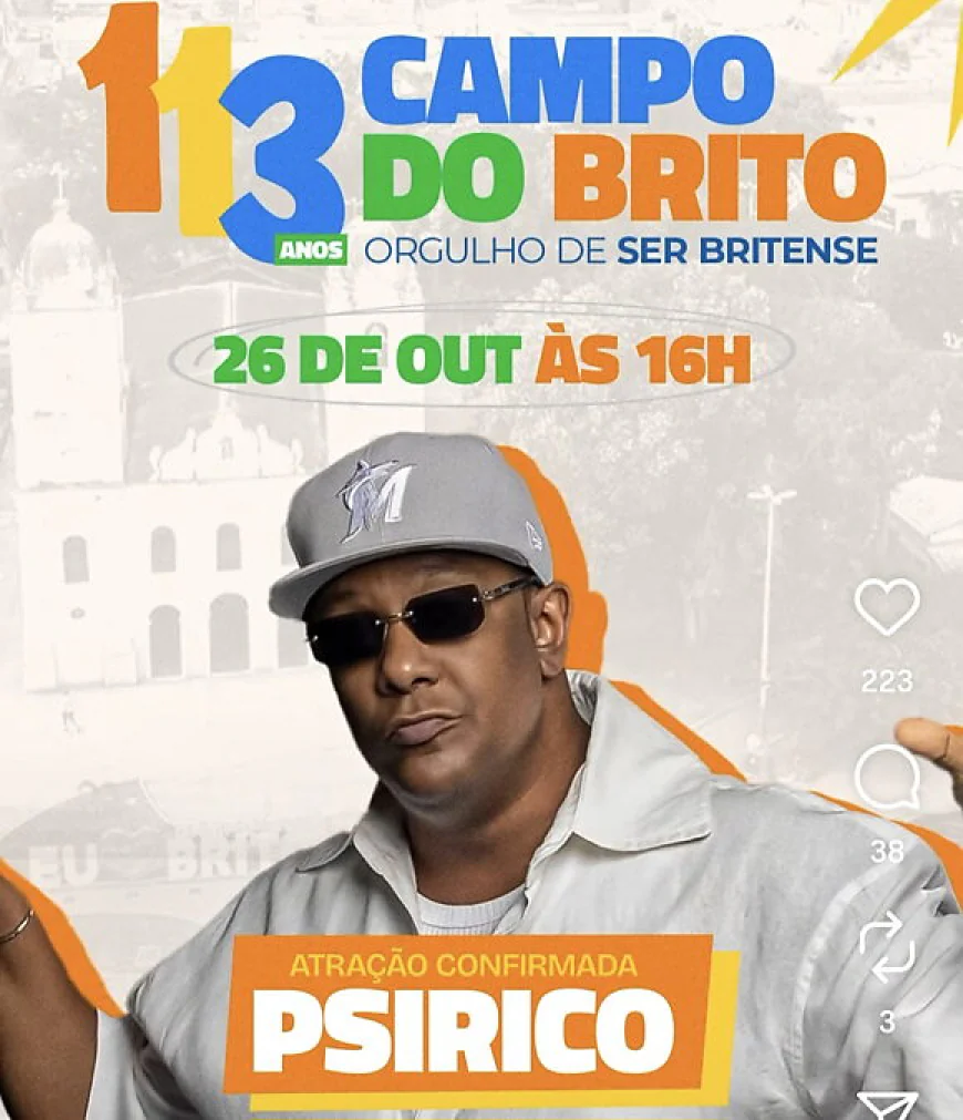 Campo do Brito anuncia Psirico no aniversário de 113 anos