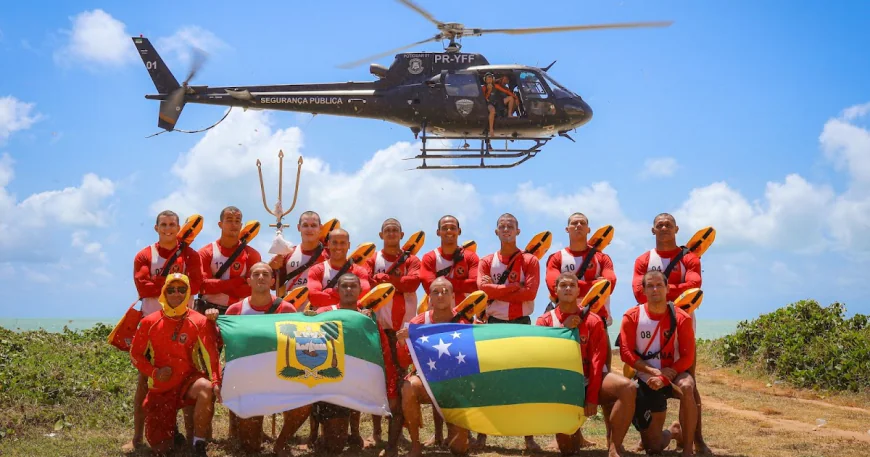 BOMBEIROS DE SERGIPE CONCLUEM CURSO DE SALVAMENTO AQUÁTICO EM MAR ABERTO NO RIO GRANDE DO NORTE.