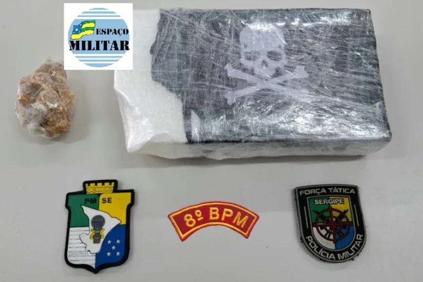 8º BATALHÃO APREENDE MAIS DE UM QUILO DE ENTORPECENTES NO BAIRRO PORTO DANTAS, EM ARACAJU.