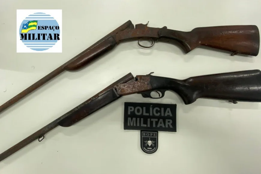 BOPE APREENDE DUAS ESPINGARDAS EM NOSSA SENHORA DO SOCORRO.