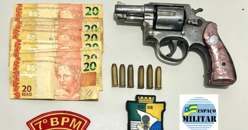 7º BATALHÃO APREENDE ARMA DE FOGO E MOTOCICLETA ADULTERADA DURANTE PATRULHAMENTO NOTURNO NO POVOADO BRASÍLIA, MUNICÍPIO DE LAGARTO.