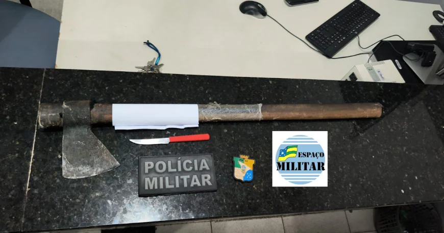7º BATALHÃO PRENDE HOMEM APÓS INVADIR RESIDÊNCIA E TENTAR AGREDIR MORADOR COM ARMA BRANCA, EM LAGARTO.