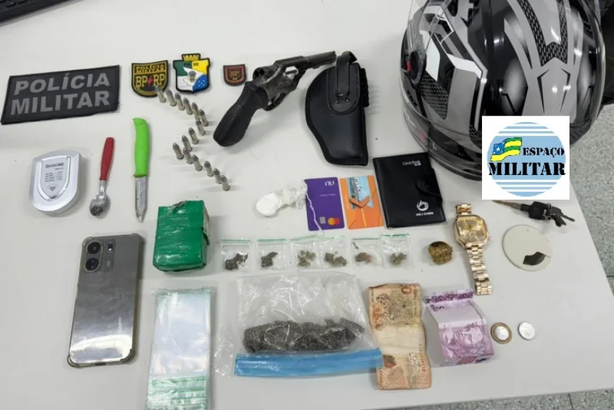 MILITARES DO BATALHÃO DE RADIOPATRULHA PRENDEM MOTOCICLISTA POR PORTE ILEGAL DE ARMA DE FOGO EM SÃO CRISTÓVÃO.