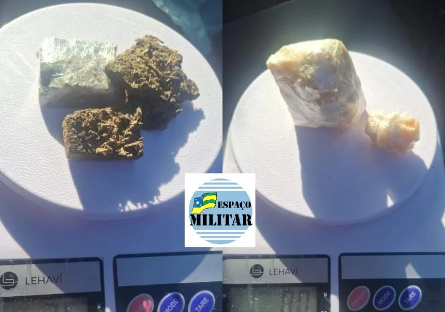 MILTIARES DO BATALHÃO DE RADIOPATRULHA INTERVÊM EM CONFRONTO ARMADO E APREENDE DROGAS, ARMA DE FOGO E VEÍCULO EM NOSSA SENHORA DO SOCORRO.